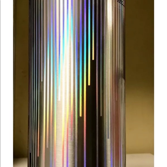 Iridescent Holographic stripes Stainless Steel Insulated Silver Mint Blue Top - Picture 10 of 10